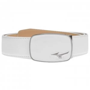 Mizuno Leather Logo Golf Belt - White