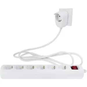 REV 0012692114 Power strip (+ switch) 6x White PG connector