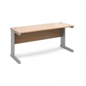 Vivo Straight Desk 1600mm x 600mm - Silver Frame Beech Top