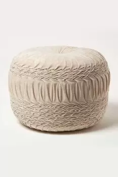 Sofia Pleated Velvet Pouffe