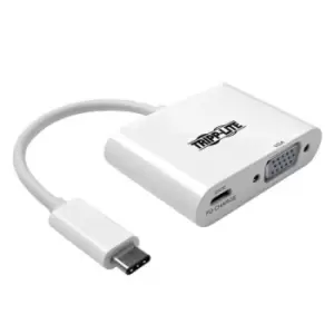 Tripp Lite U444-06N-V-C USB-C to VGA Adapter with PD Charging White