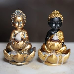 Buddha and Lotus Backflow Incense Burner (1 Random Supplied)