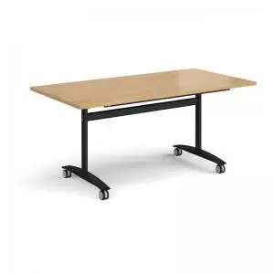 Rectangular deluxe fliptop meeting table with Black frame 1600mm x