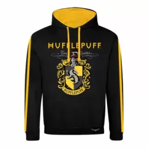 Harry Potter Unisex Adult Hufflepuff Hoodie (L) (Black/Yellow)