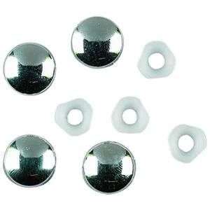 Wickes Chrome Plate Tops and Retain Washers Pack 4