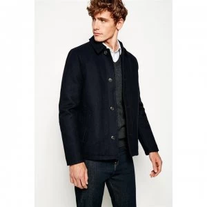 Jack Wills Ashbee Single Breasted Wool Car Jacket - Navy