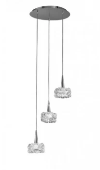 Ceiling Cluster Pendant 3 Light G9, Polished Chrome