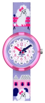 Flik Flak FPNP068 MISS POODLE Purple Poodle Print Fabric Watch