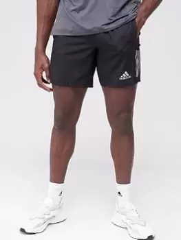 adidas Own The Run Shorts - Black/Silver, Black/Reflective Silver, Size S, Men