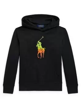 Ralph Lauren Boys Large Colour Pony Hoodie - Black, Size 16 Years=Xl