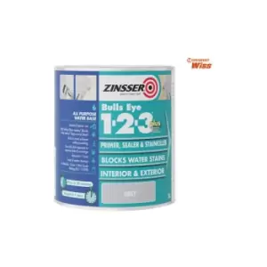 Bulls Eye 1-2-3 Plus Primer, Sealer & Stain Killer Grey 1 litre - ZINBE123PG1L