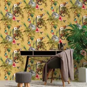 Dutch Wallcoverings - Wallpaper Lemur Ochre