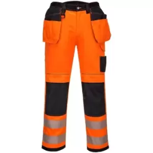 Portwest Mens PW3 Hi-Vis Trousers (40R) (Orange/Black) - Orange/Black