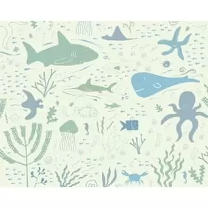 Underwater Adventures Green Wall Mural - 3.5m x 2.8m