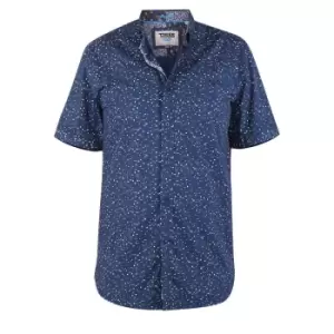 Duke Mens Findon D555 Micro-Dot Short-Sleeved Shirt (8XL) (Navy/White)