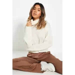 I Saw It First Recycled Roll Neck Crop Jumper - Brown