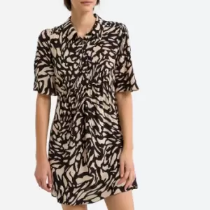 Groove Printed Mini Dress with Short Sleeves