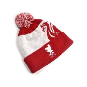 Liverpool Ski Bobble Knitted Hat Quick Check Red White