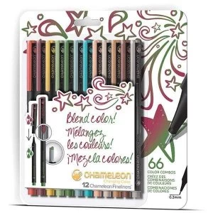 Chameleon Fineliner Pen Set Designer Colors Set of 12