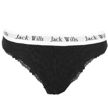 Jack Wills Granforth Lace Knickers - Black