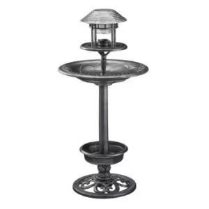 Happy Beaks Bird Hotel With Solar Light Pewter