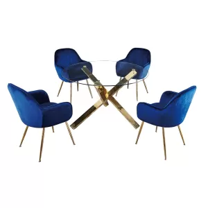 Laila 4 Seater Dining Set - Blue Blue