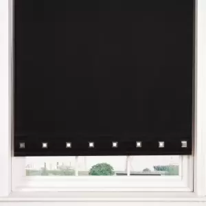 Square Eyelet Black Roller Blind Black