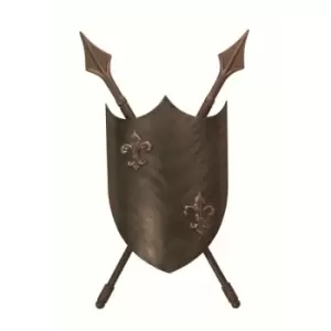 Loops - Twin Wall Light Coat of Arms Design Unique Burnished Bronze LED GU10 35W