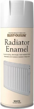 Rust-Oleum White Radiator Enamel Gloss Spray Paint 400ml