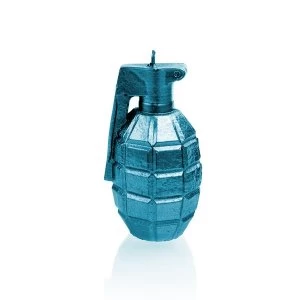 Blue Metallic Small Grenade Candle