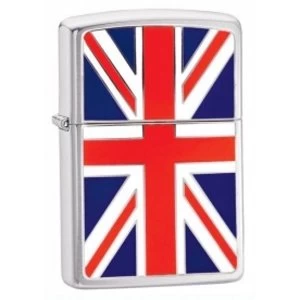 Zippo Union Jack Emblem Brushed Chrome Windproof Lighter