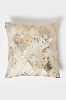 Geometric Diamond Leather Cushion 45 x 45 cm