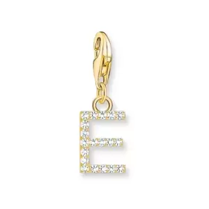 THOMAS SABO Gold Plated Zirconia Letter E Charm