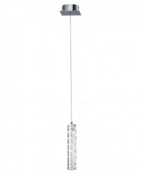 Ceiling Pendant 1 Drop 6W LED 4000K Polished Chrome, Crystal