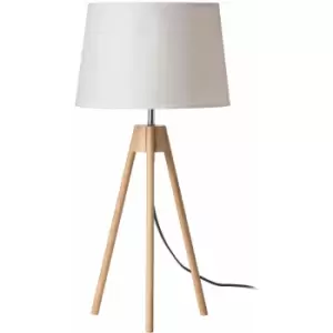 Premier Housewares - White Shade Tripod Table Lamp with UK Plug