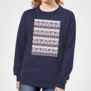 Star Wars AT-AT Pattern Womens Christmas Sweatshirt - Navy - XXL