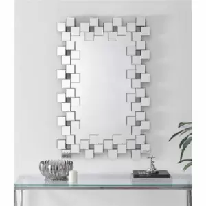 Furniture Box Kiara Rectangular Geometric Modern Bathroom Hallway Bedroom Mirror 66Cm X 100Cm