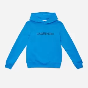 Calvin Klein Unisex Institutional Logo Hoodie - Blooming Blue - 14 Years