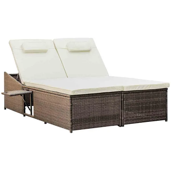 Outsunny 2 Seater Double Rattan Sun Lounger Recliner Day Bed