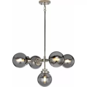 Loops - 5 Bulb Chandelier LIght Highly Polished Nickel LED E14 8W led