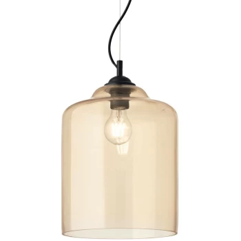 Ideal Lux Lighting - Ideal Lux Bistro' - 1 Light Dome Ceiling Pendant Light Amber, E27