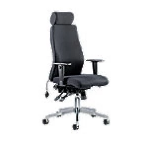 Posture Chair Onyx Ergo With Headrest Black Fabric With Adjustable Arms