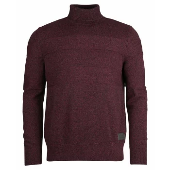 Barbour Hurley Roll Neck Jumper - Winter Red RE24