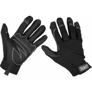 Loops - pair Light Palm Black Mechanics Gloves - Large - Touch Screen Index Fingertip