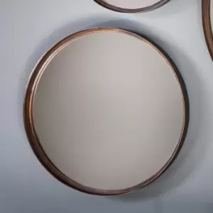 Set of 2 Ruse Round Wall Mirrors, 31cm Bronze