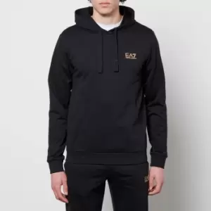 EA7 Mens Core Identity French Terry Hoodie - Black/Gold - L