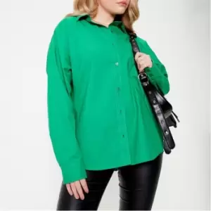 I Saw It First Ultimate Oversized Cotton Poplin Dad Shirt - Green