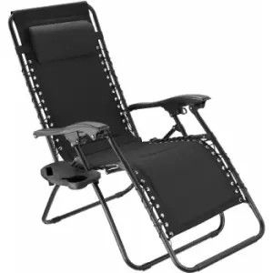 Garden chair Matteo - garden lounge chair, outdoor chair, patio chair - Black - black