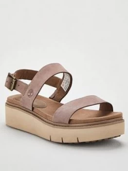 Timberland Safari Dawn 2 Band Chunky Low Flatform Wedge Sandal - Taupe