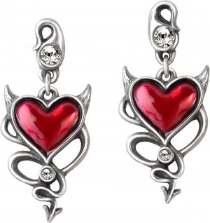 Alchemy Gothic Devil Heart Studs Earring Set multicolor